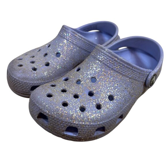 Crocs Purple Glitter Classic Clogs - Picture 1 of 5